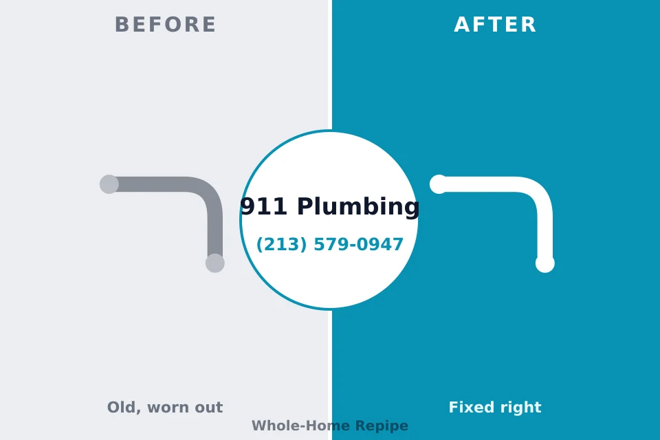 Before and after: plumbing company Coldstream, OH